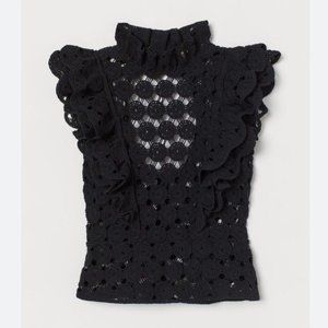 Chic H&M Flounce-Trimmed Crochet Top NWT